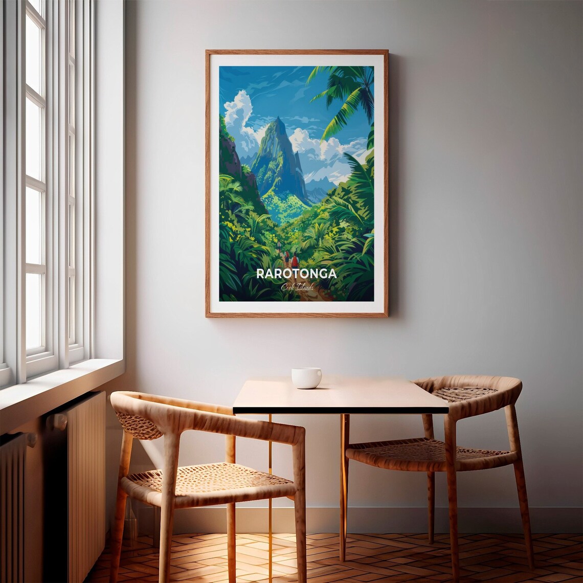 Rarotonga Cook Islands Jungle Trail to a Towering Mountain Spire Poster - Image 2