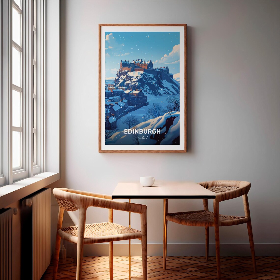 Edinburgh Castle Scotland Snowy Rock Fortress Winter Travel Poster - Image 3