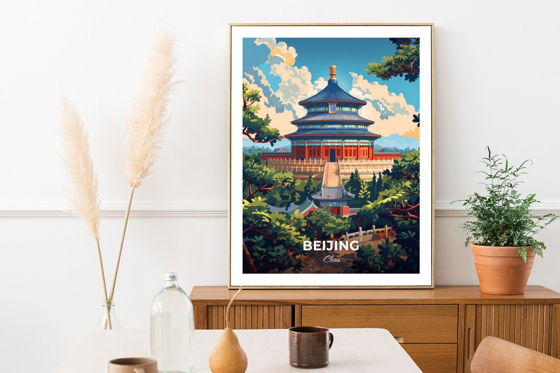 Beijing Temple of Heaven Imperial Palace Gardens China Landmark Travel Poster - Image 2