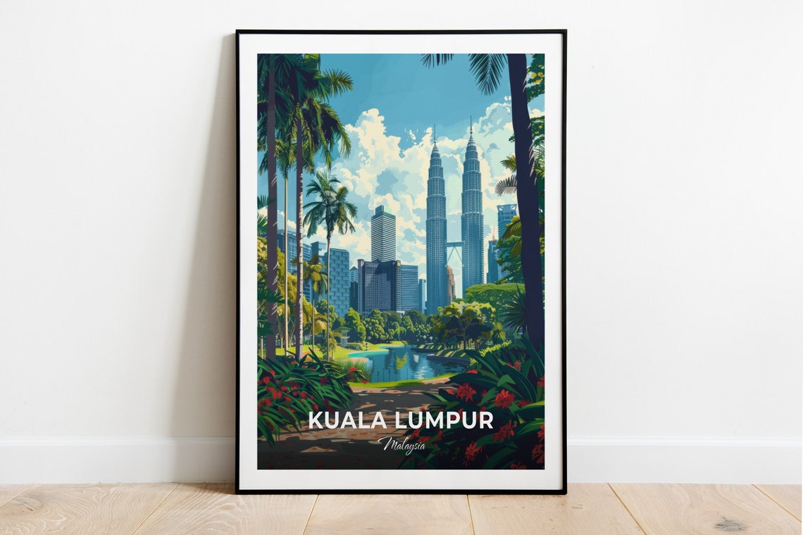 Kuala Lumpur Malaysia KLCC Park Twin Towers Palms Garden View Poster