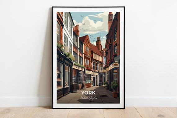 York Travel Poster Yorks Chocolate Story City Print Cityscape Artwork Birthday Wedding Gift Wall Art Location Print Home Decor
