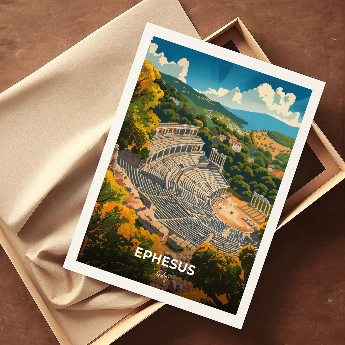 Ephesus Great Theatre Ancient Amphitheatre Hillside Turkey Poster - Image 3
