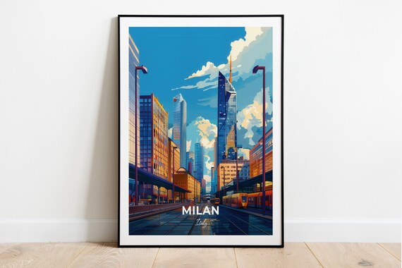 Milan Italy Porta Nuova Business District Skyscrapers Skyline Poster