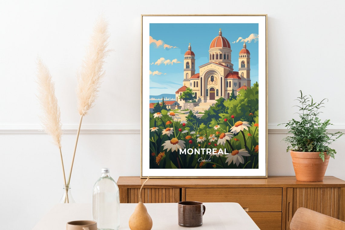 Montreal Canada Saint Joseph Oratory Dome Vintage Travel Poster - Image 2