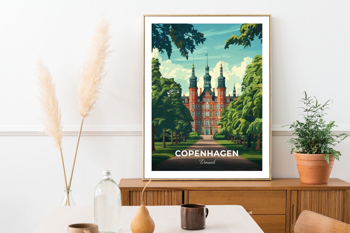 Copenhagen Rosenborg Castle Tree Lined Avenue Denmark Poster - Image 2