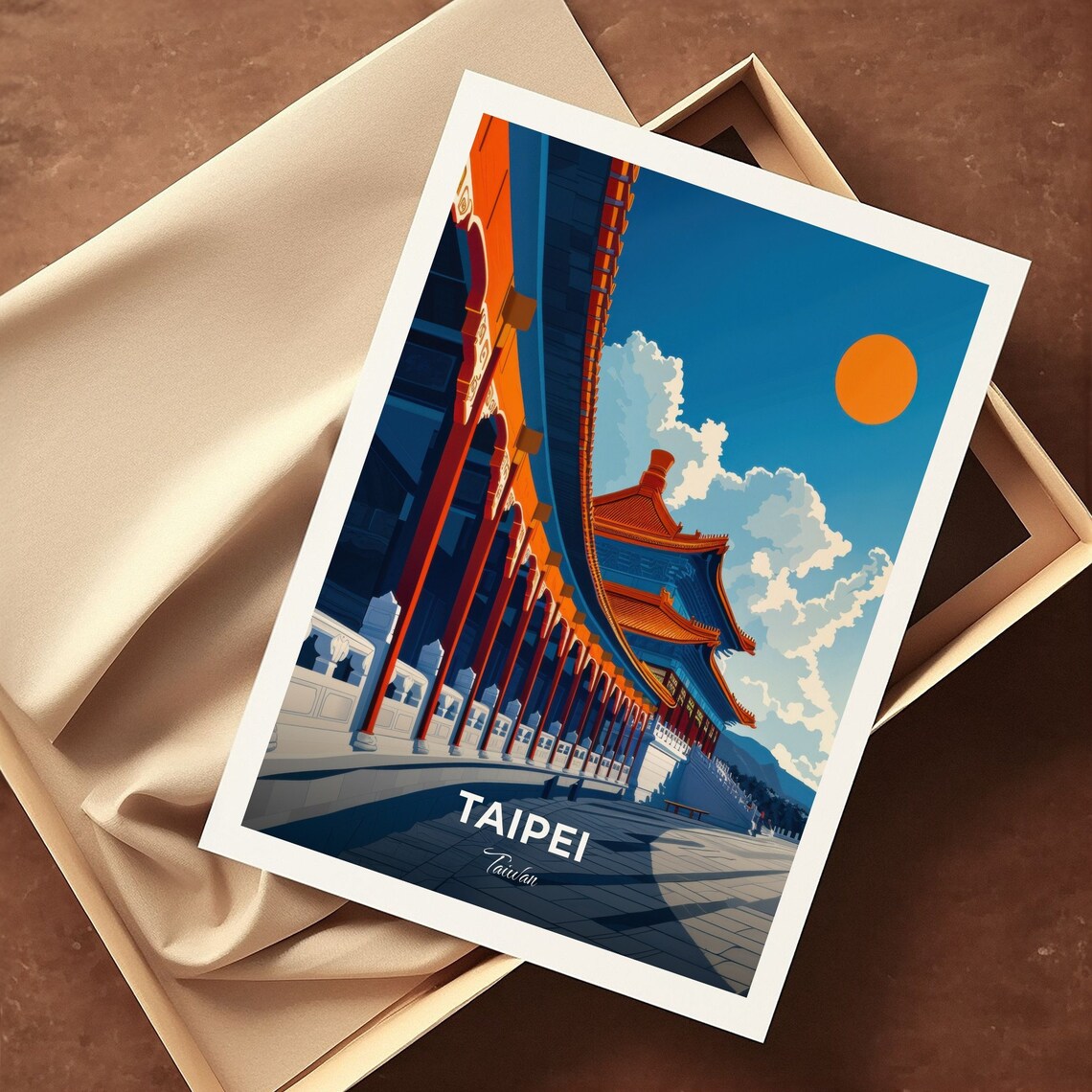 Taipei Chiang Kai Shek Memorial Hall Cityscape Travel Poster - Image 3