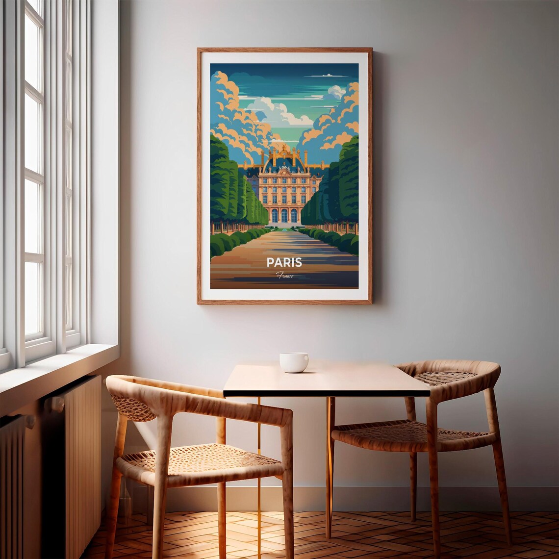 Paris France Grand Palace Formal Gardens Classical Travel Poster - Image 3