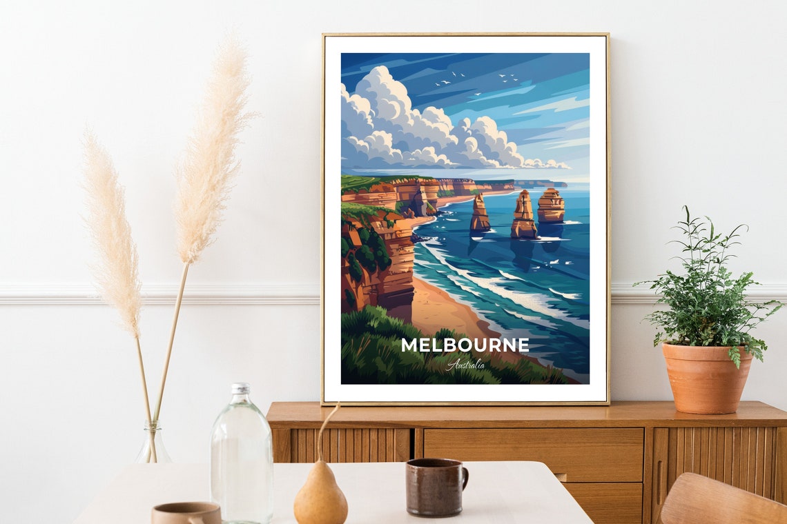 Melbourne Australia Great Ocean Road Cliffs Coastal Travel Poster - Image 2