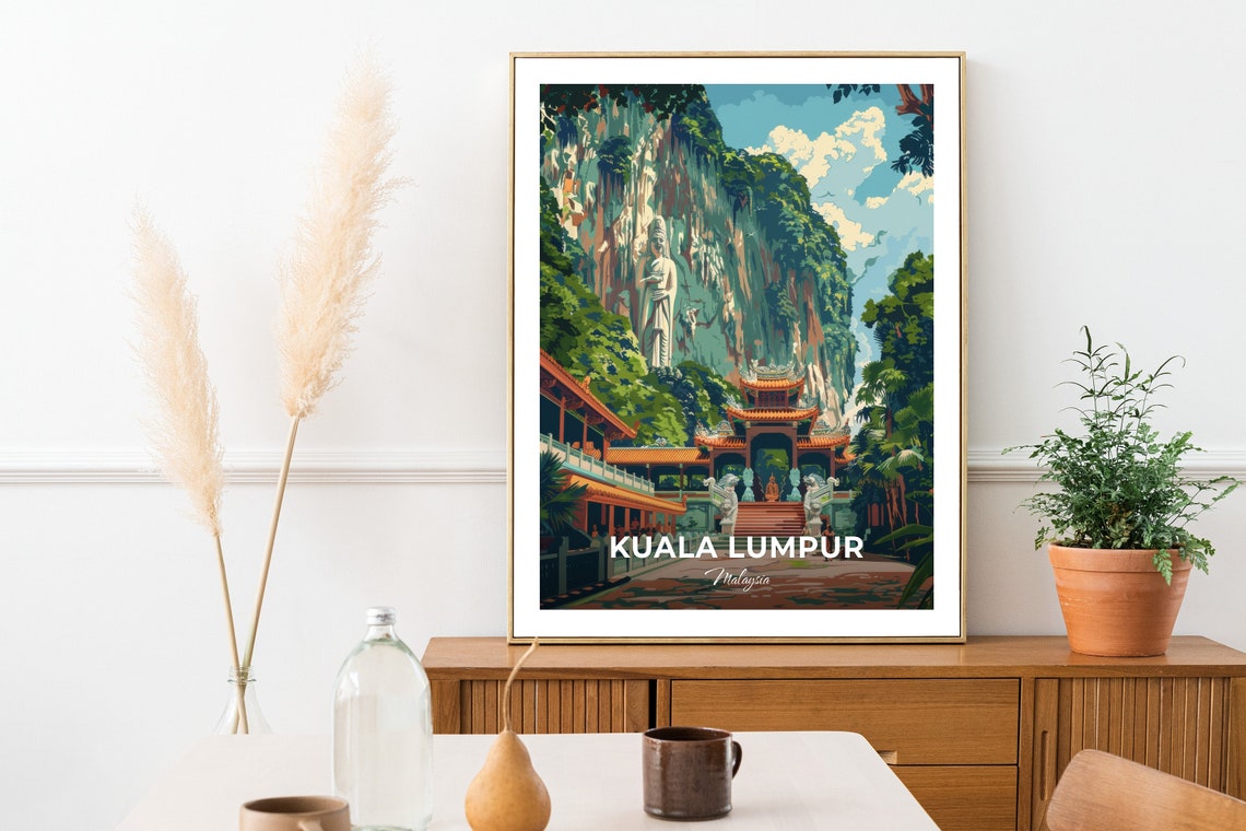 Kuala Lumpur Malaysia Batu Caves Hindu Temple Beneath Cliff Poster - Image 2