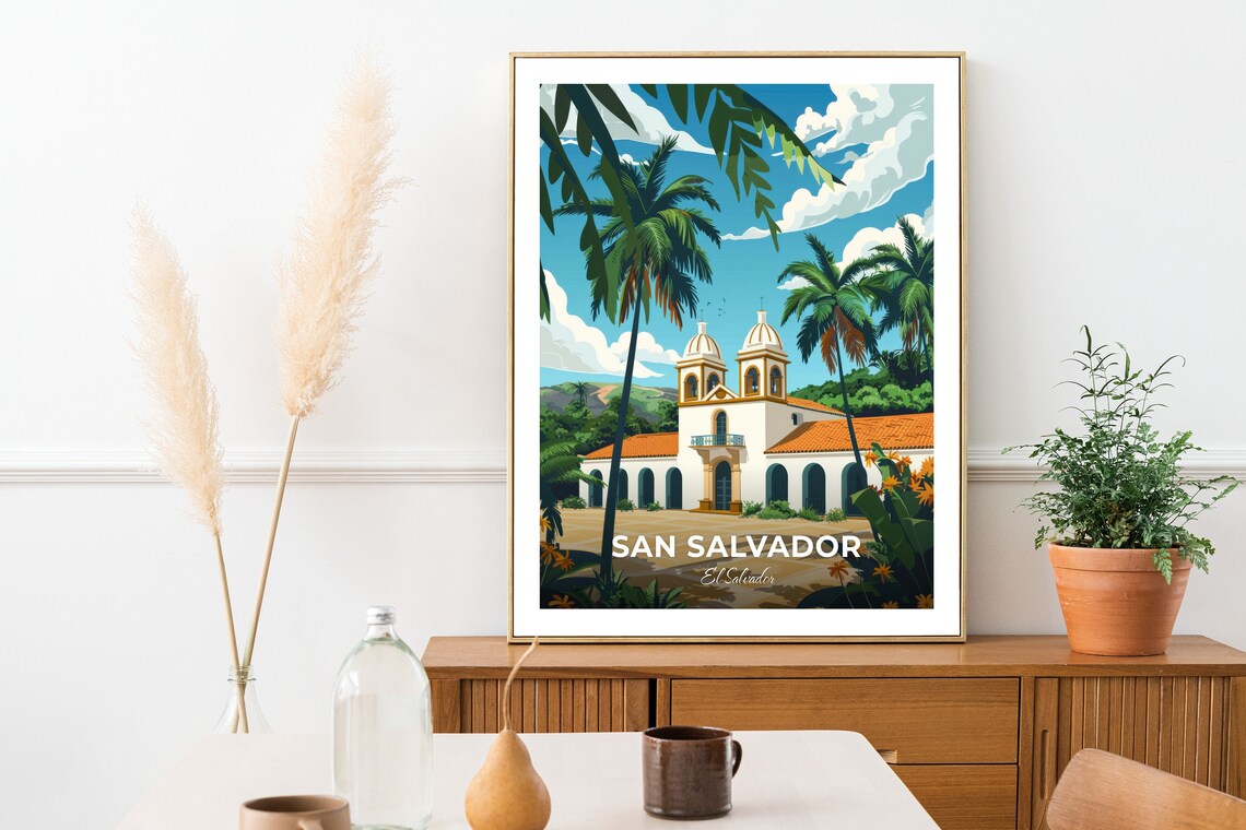 San Salvador Travel Poster Museo De Arte De El Salvador City Print Cityscape Artwork Birthday Wedding Gift Wall Art Location Print - Image 2