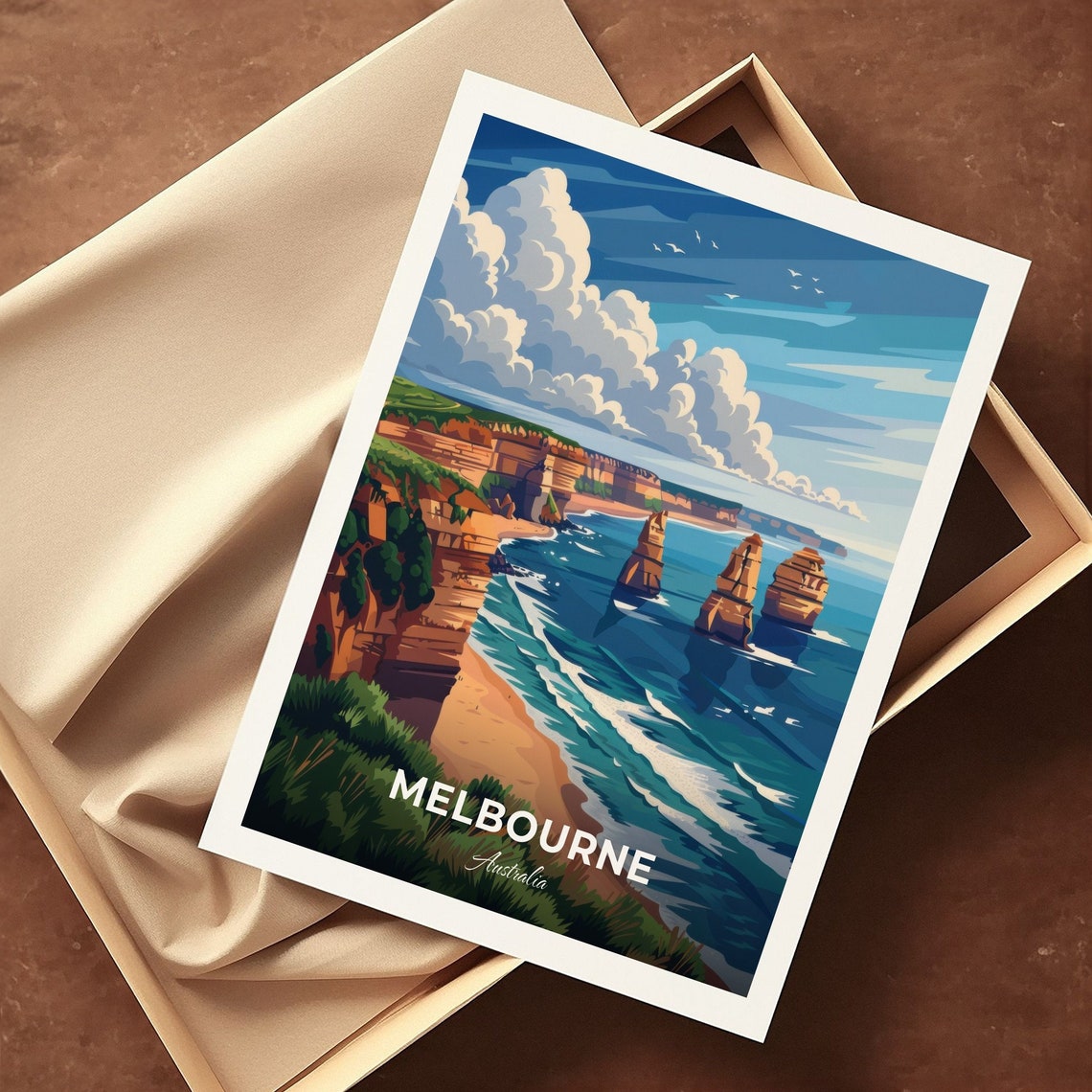 Melbourne Australia Great Ocean Road Cliffs Coastal Travel Poster - Image 3