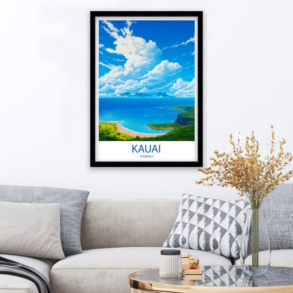 Kauai Travel Print Kauai Wall Decor Hawaii Kauai Art Kauai Wall Art Hawaii Poster Gift For Tropical Paradise Lovers Kauai Travel Poster Art - Image 2