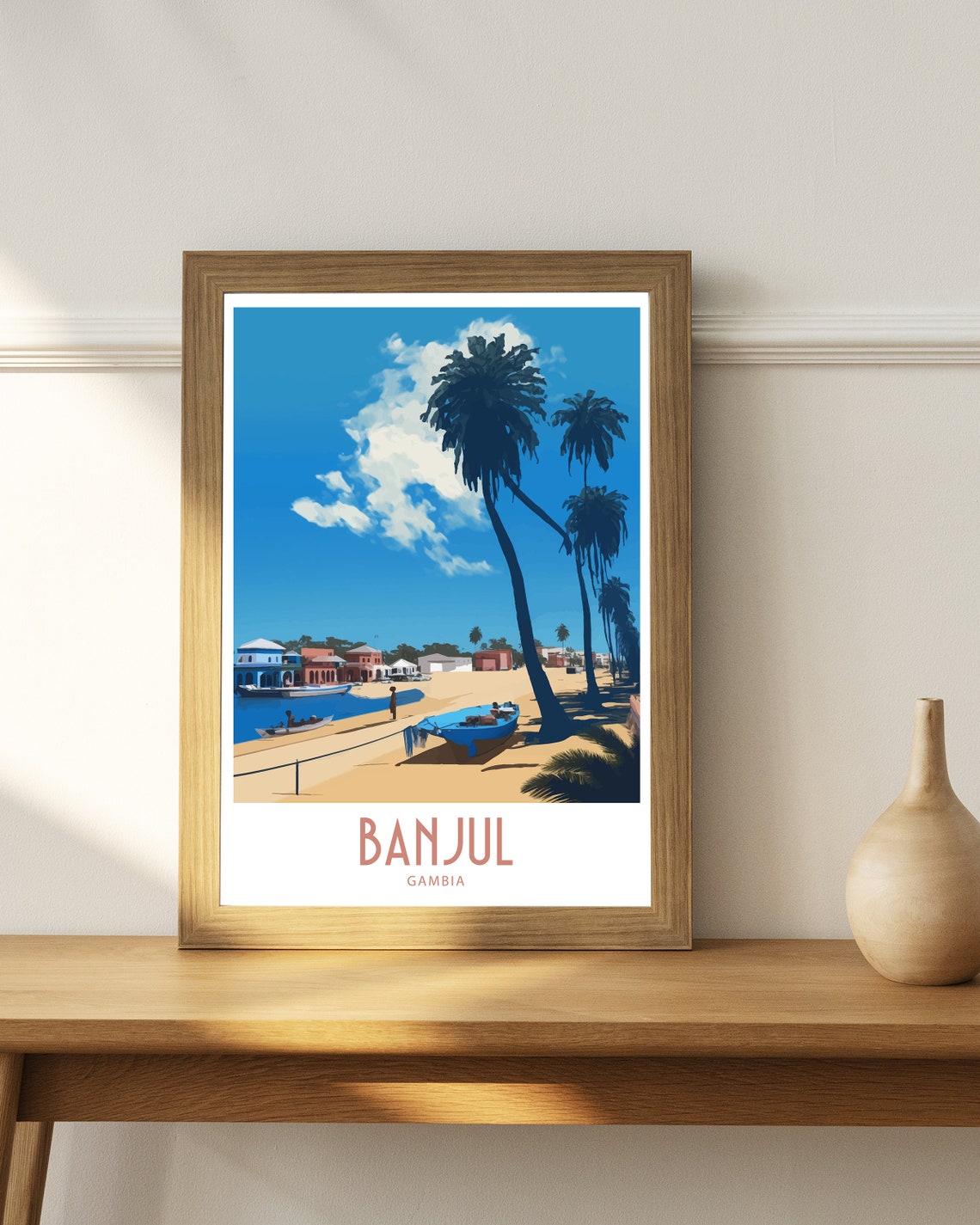 Banjul Travel Print Wall Art Banjul Travel Poster Gift For Banjul Gambia Scenery Wall Art Banjul Gambia Gift Wall Art Banjul Gambia Gifts - Image 4