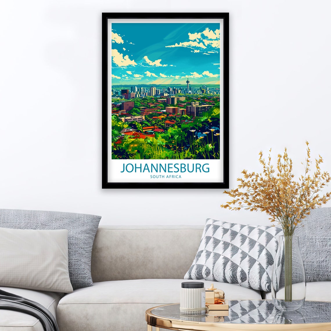 Johannesburg Travel Print Johannesburg Wall Decor South Africa Johannesburg Art Johannesburg Wall Art South Africa Poster Johannesburg Art - Image 2