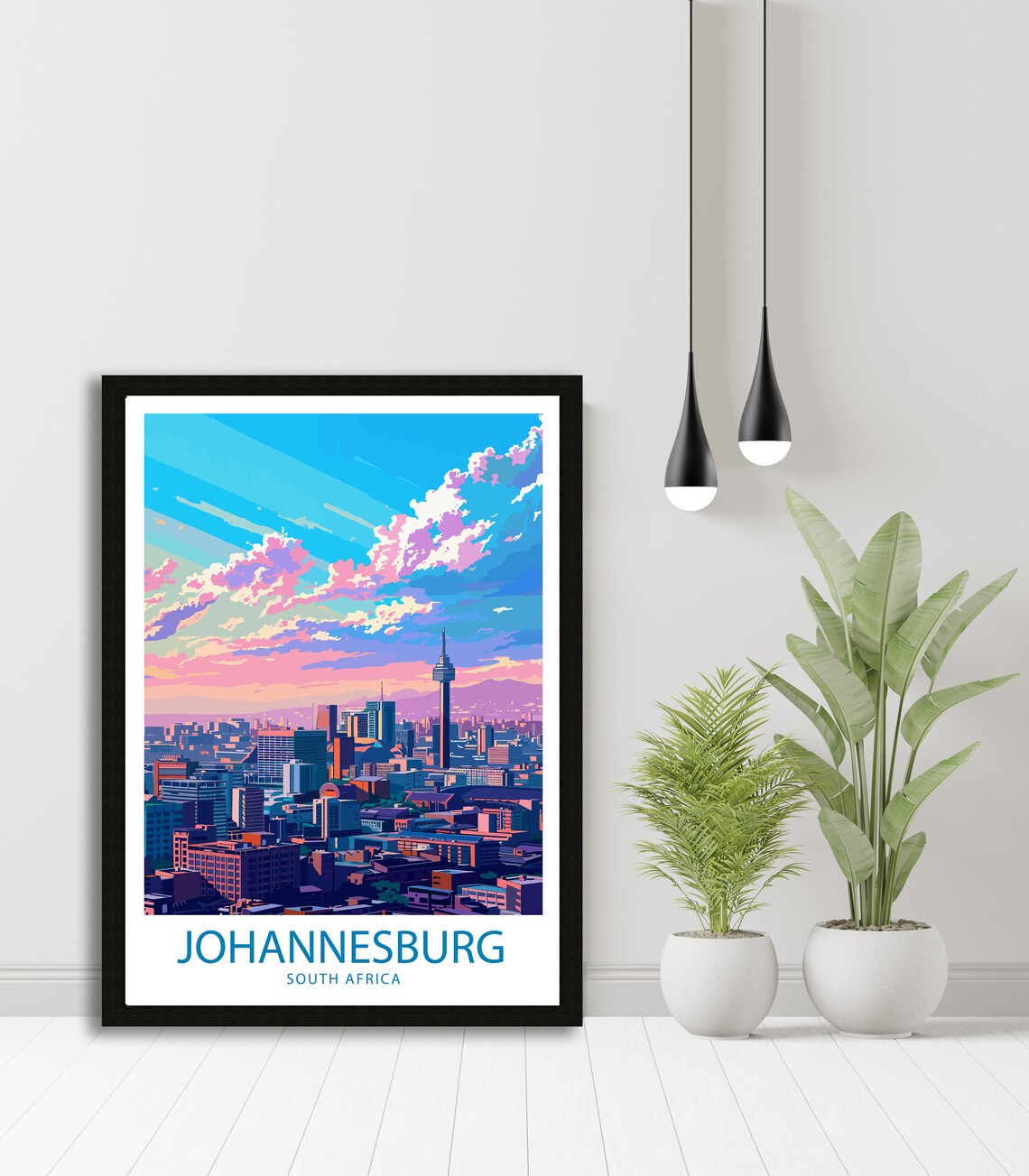 Johannesburg South Africa City Skyline at Sunset Tower View Poster - Image 4