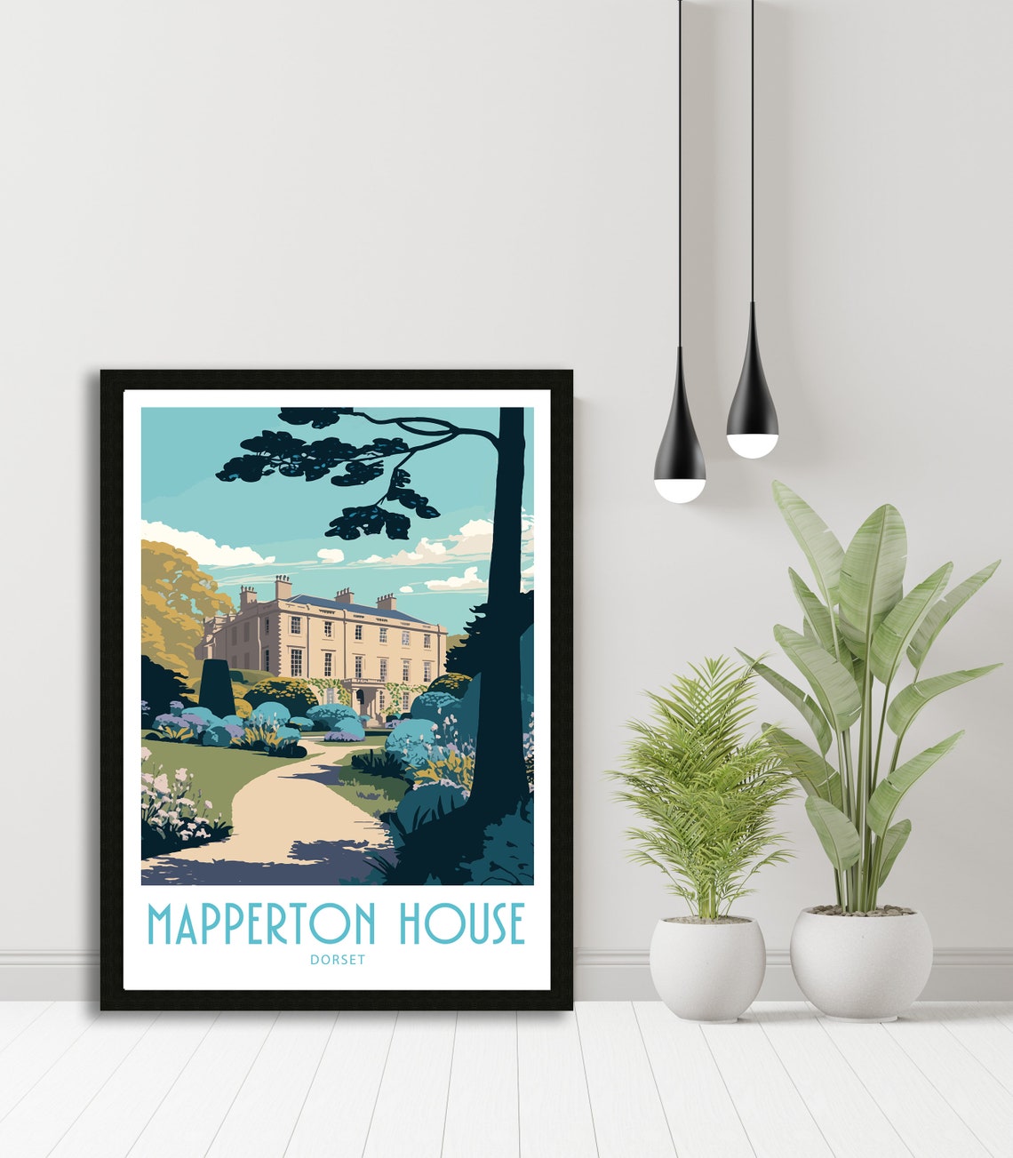 Mapperton House Dorset Manor Gardens Estate Vintage Travel Poster - Image 5