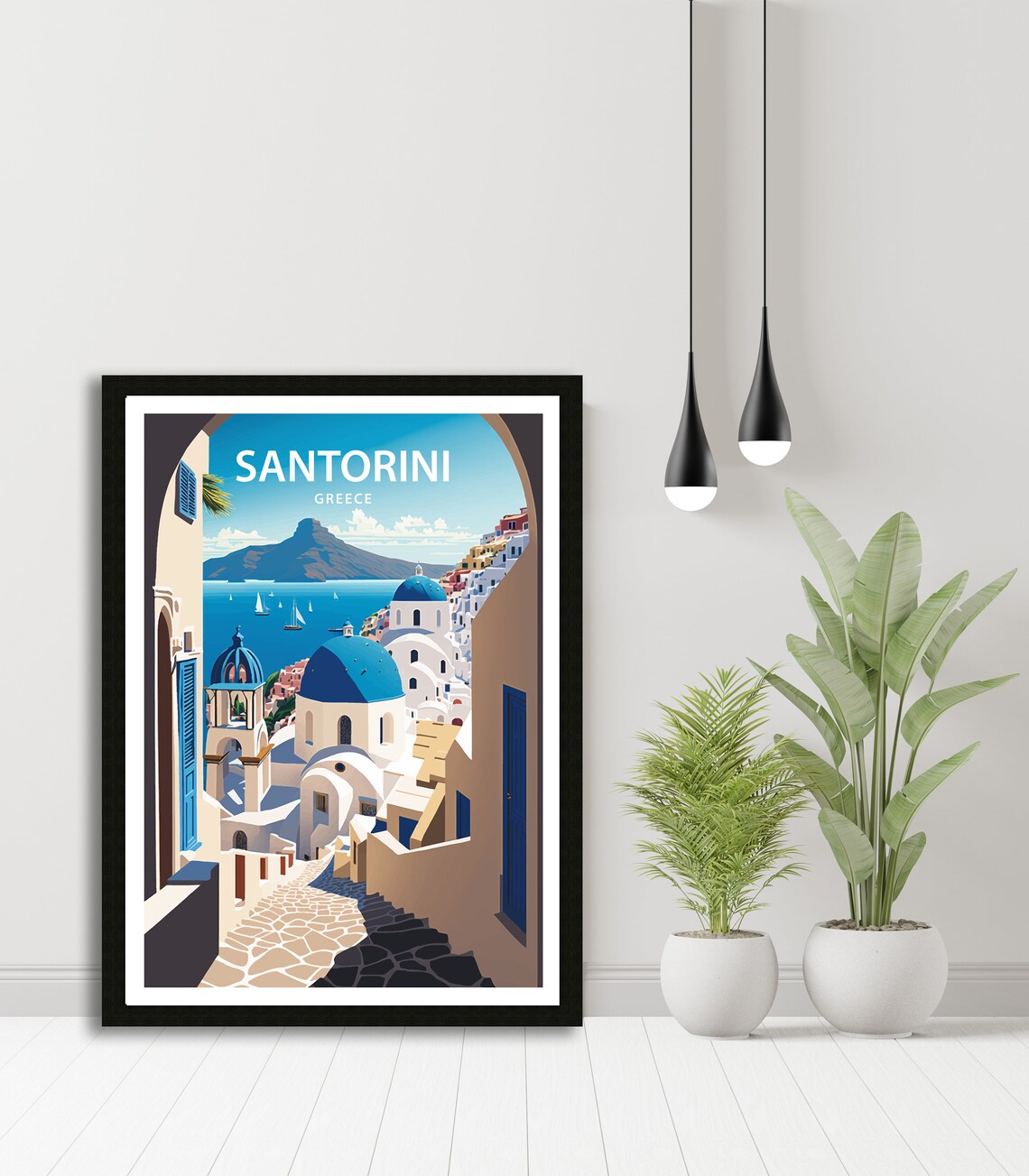 Santorini Greece Travel Poster - Image 4