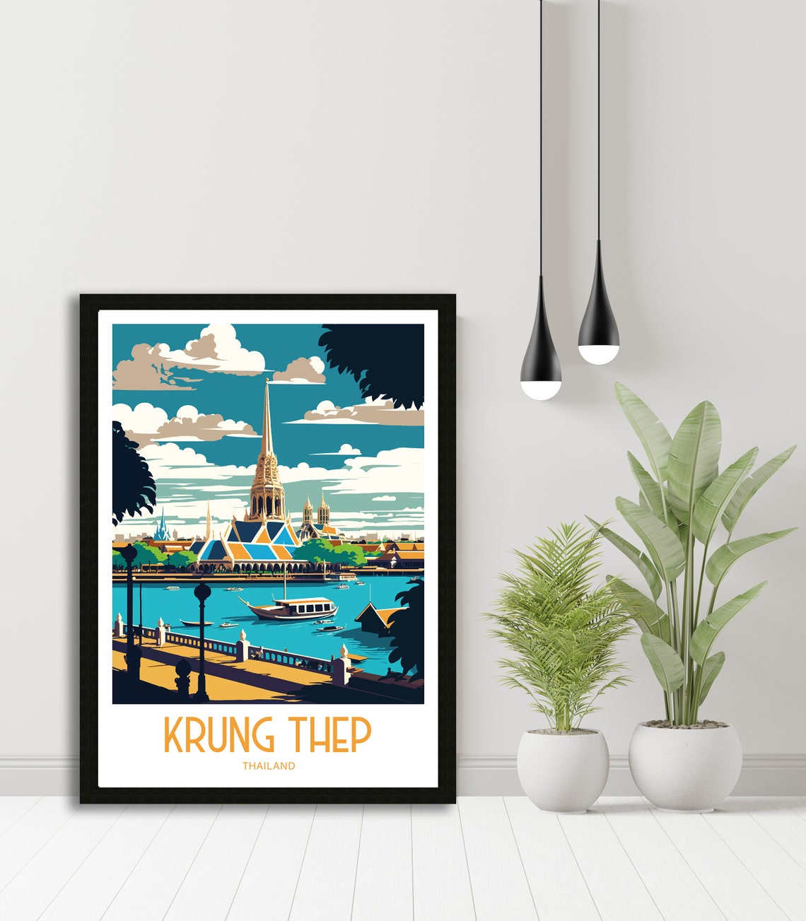 Wat Phra Kaew Bangkok Ornate Golden Temple Close Up Travel Poster - Image 5