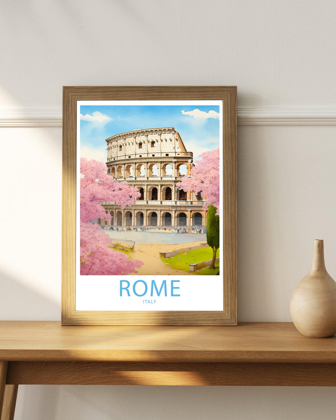 Rome Italy Colosseum Spring Blossoms Pink Flowers Ancient Arch Poster - Image 4
