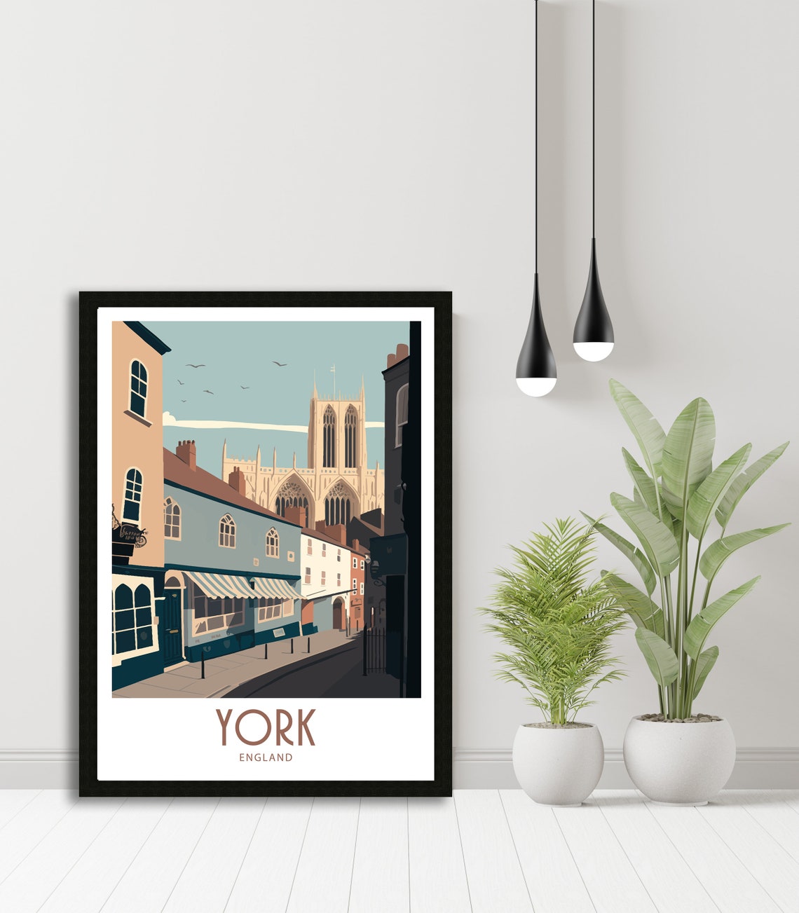 York England Historic Old Street Minster Tower Travel Poster - Image 5