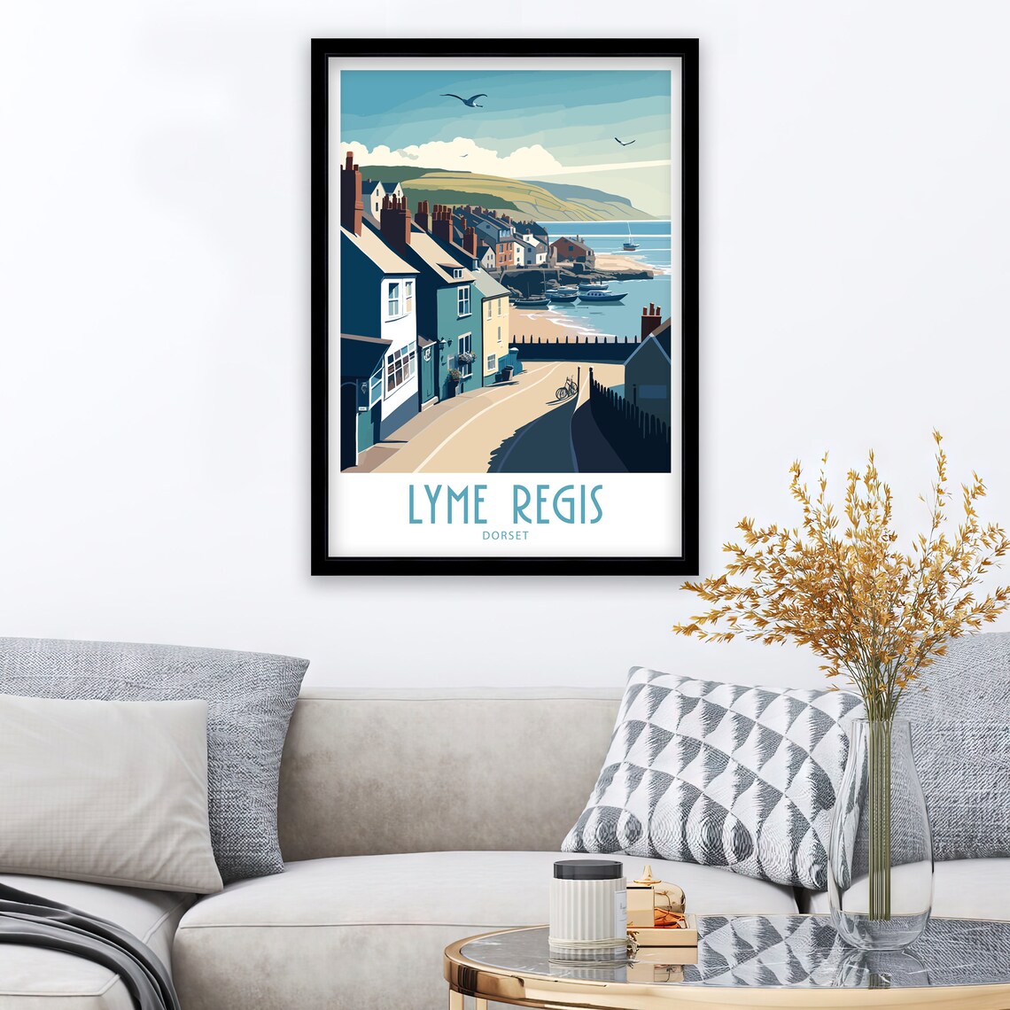Lyme Regis Travel Poster, Dorset Wall Art Print - Image 3