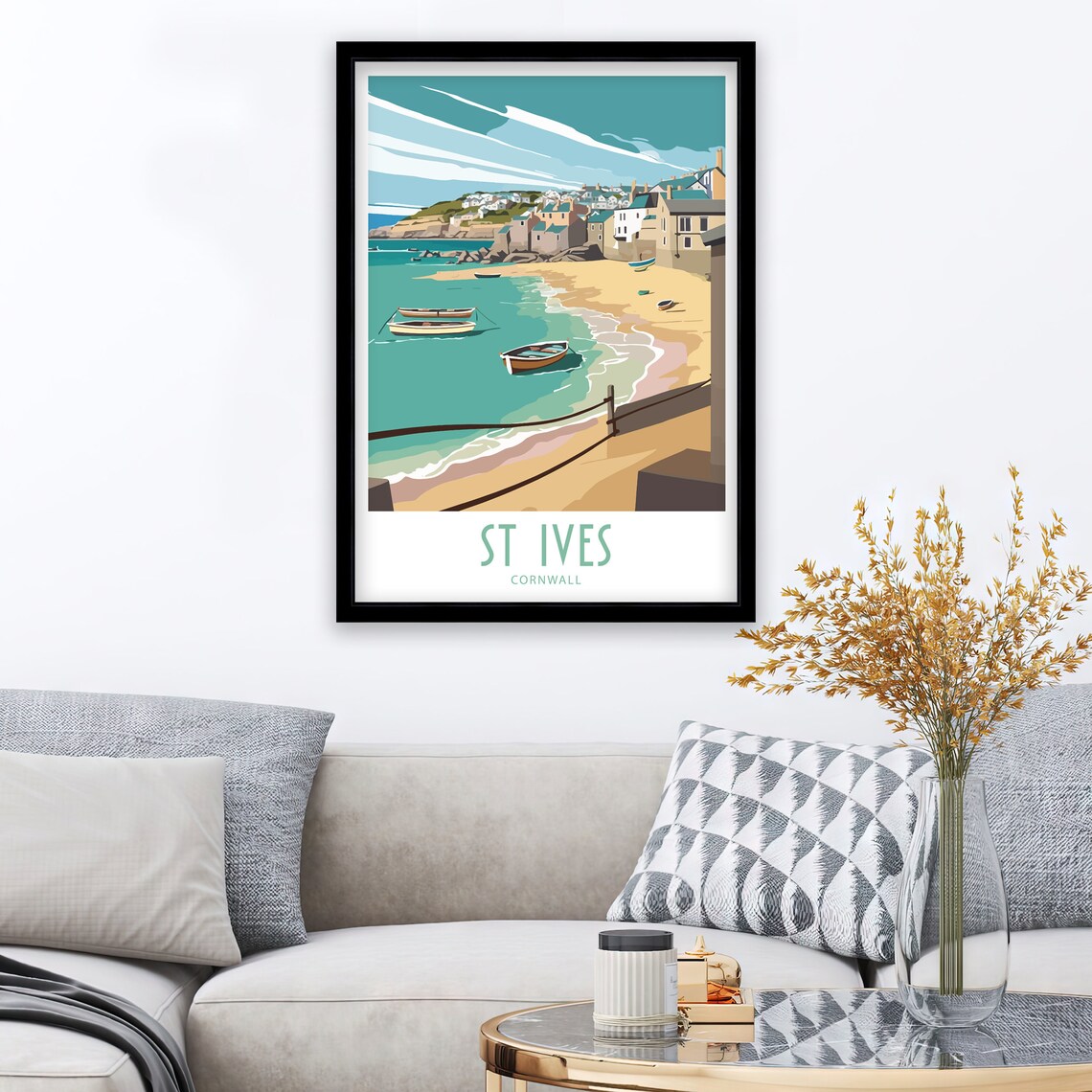 St Ives Travel Print, Cornwall Poster Print - Image 3