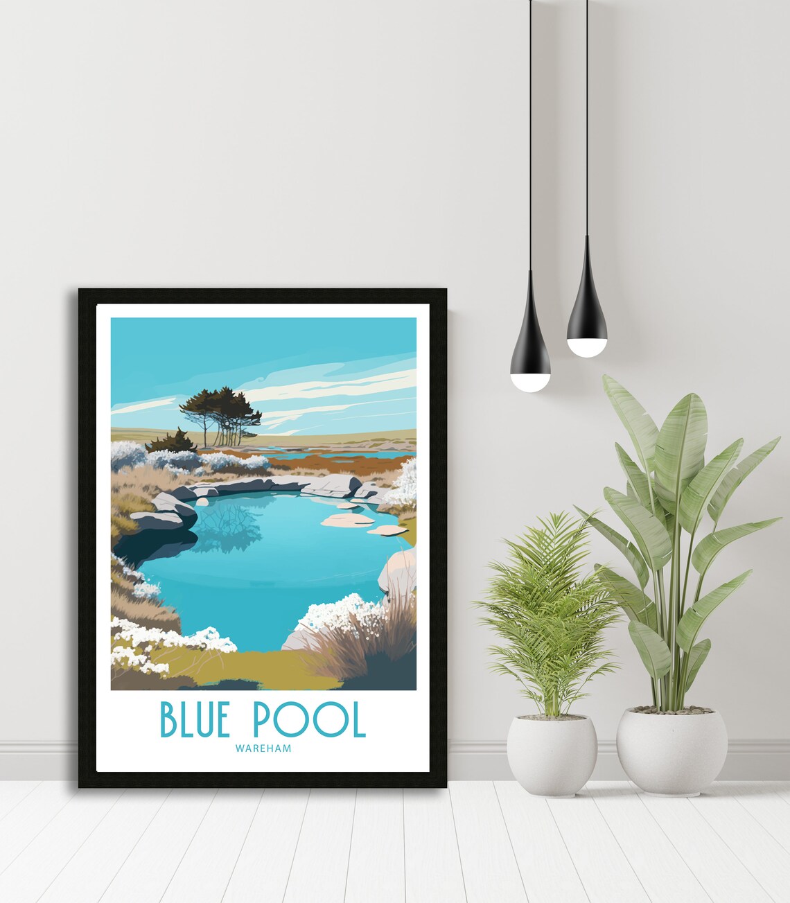 Blue Pool Dorset Travel Poster, Place Name Print - Image 5