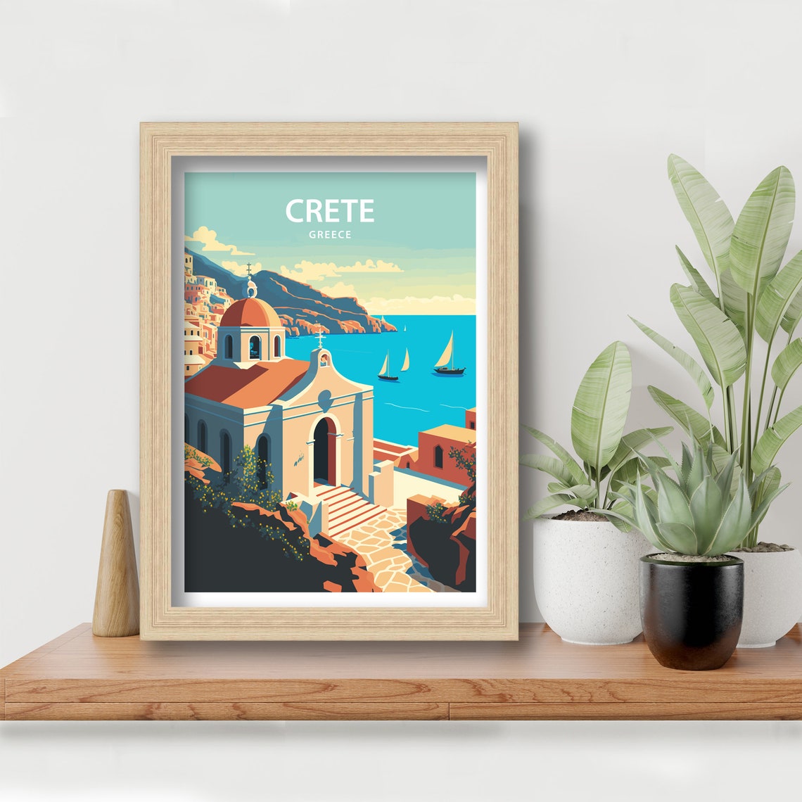 Crete Art Print Crete Art Poster Travel Poster Greece Travel Print Greece Poster Crete Print Travel Poster Crete Travel Print - Image 5