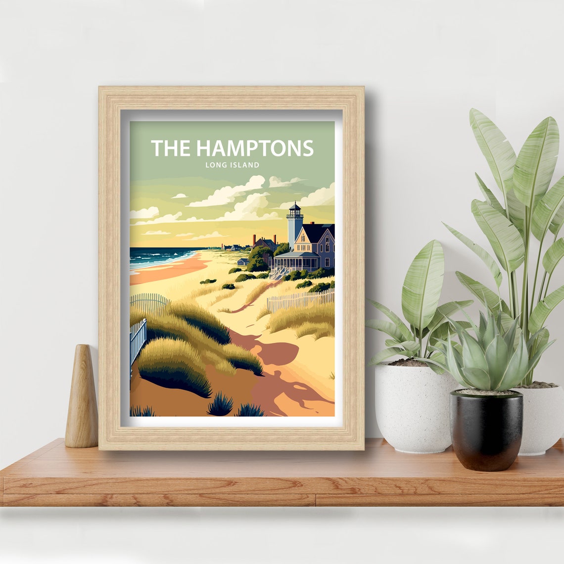 The Hamptons Long Island Dune Lighthouse Beach Sunset Travel Poster - Image 5