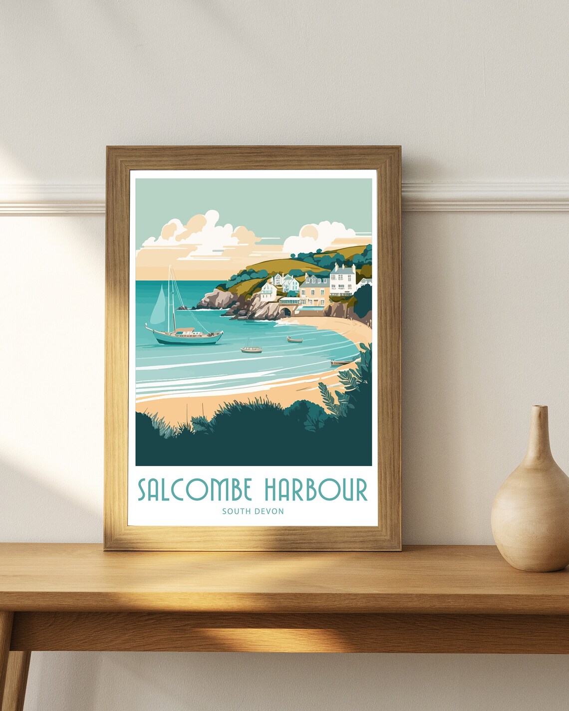 Salcombe Harbour Travel Poster, South Devon Landscape - Image 4