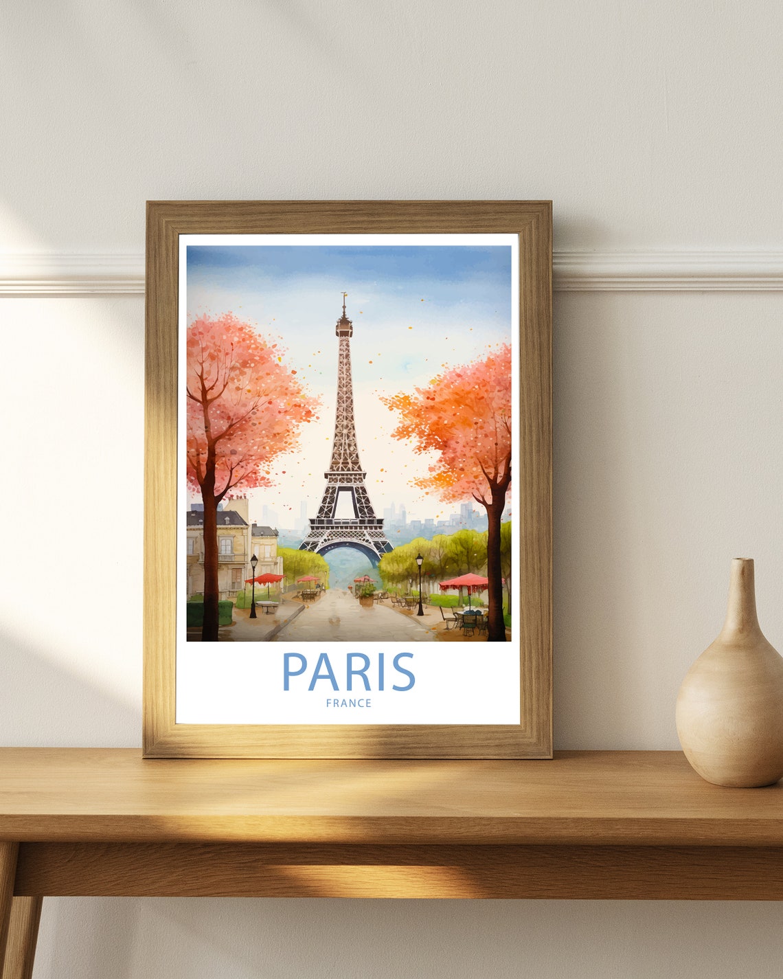 Eiffel Tower Paris Travel Print Wall Art Paris France Travel Poster Wall Hanging Home Dcor Paris France Gift Lover Paris France Art Lover - Image 4