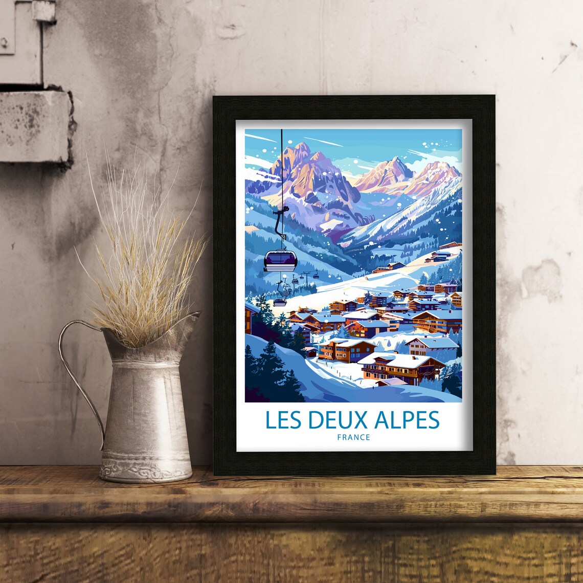 Les Deux Alpes Travel Poster, France Wall Decor - Image 4