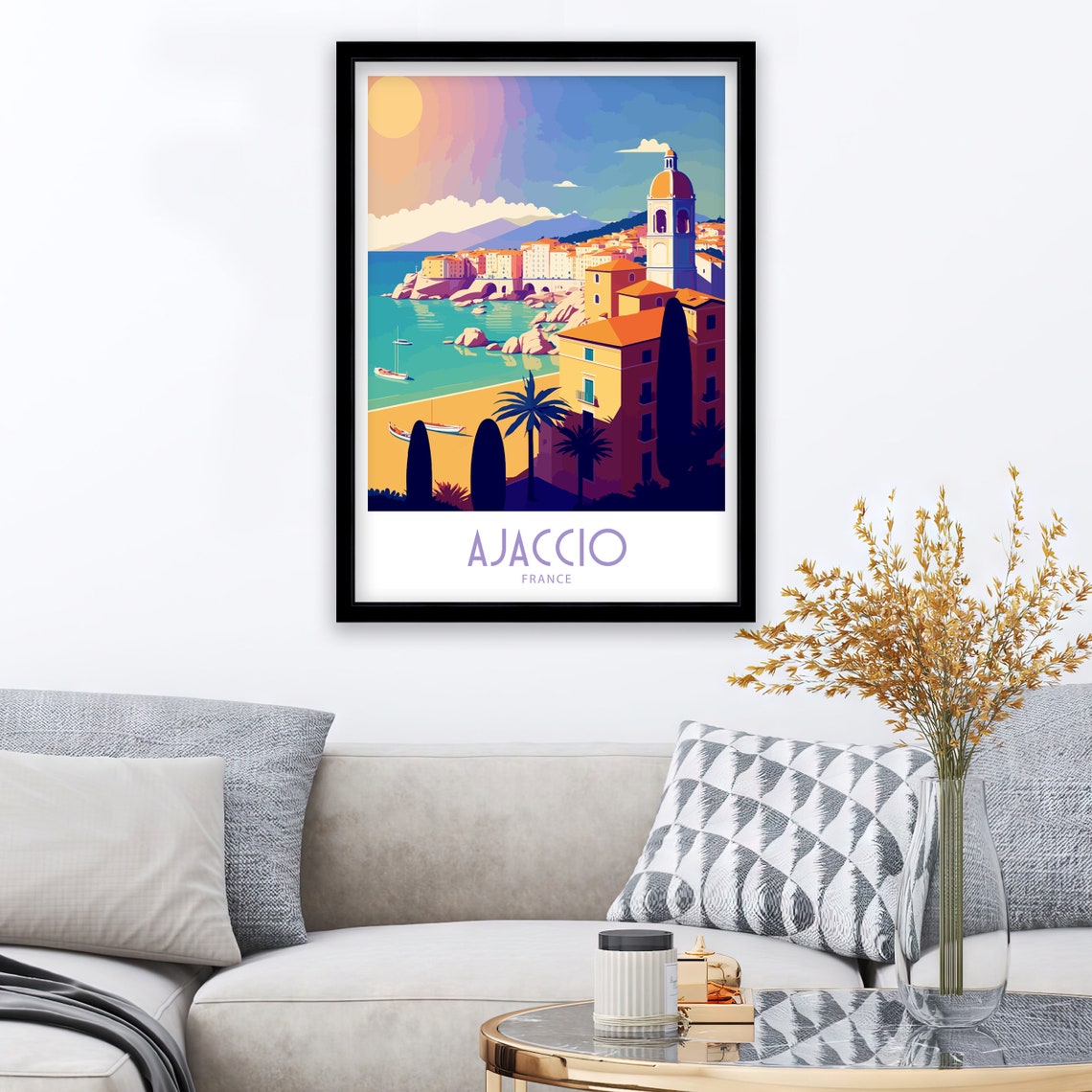 Ajaccio Travel Print Ajaccio France Poster Home Dcor Ajaccio France Art Print Ajaccio French Room Print Ajaccio France Wall Decor Ajaccio - Image 4