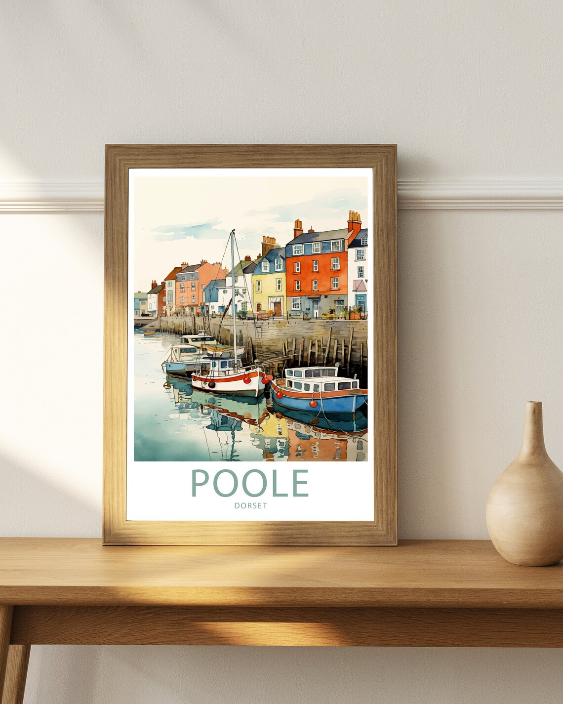 Poole Quay Travel Poster, Dorset Wall Art Print - Image 3