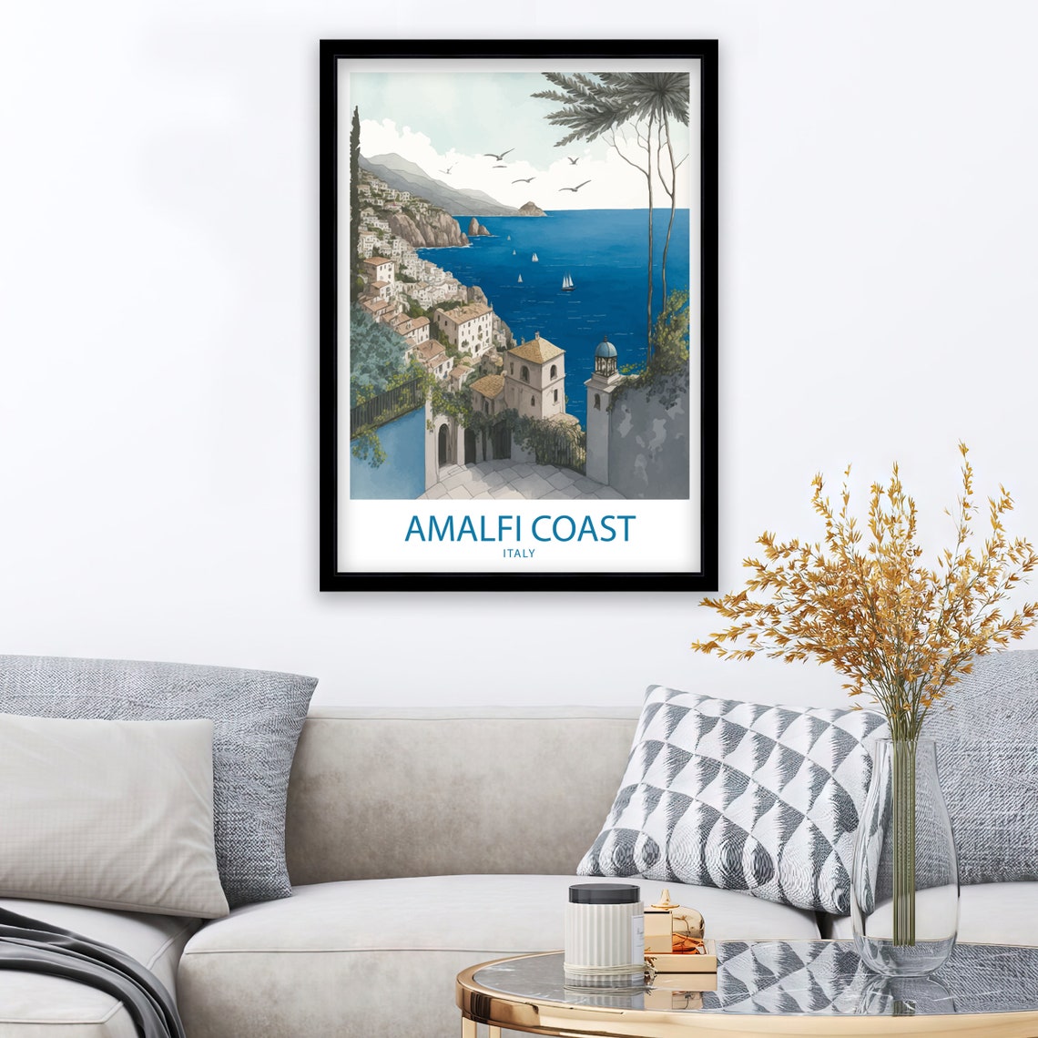 Amalfi Coast Art Print Amalfi Coast Print Italy Print Italy Wall Art Amalfi Coast Art Italy Poster Amalfi Poster Amalfi Print - Image 2