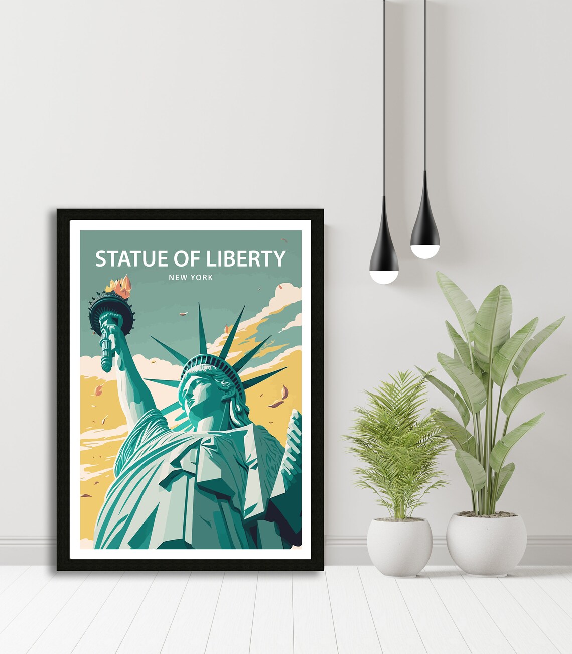 Statue of Liberty New York Close Up Torch Retro Travel Poster - Image 4