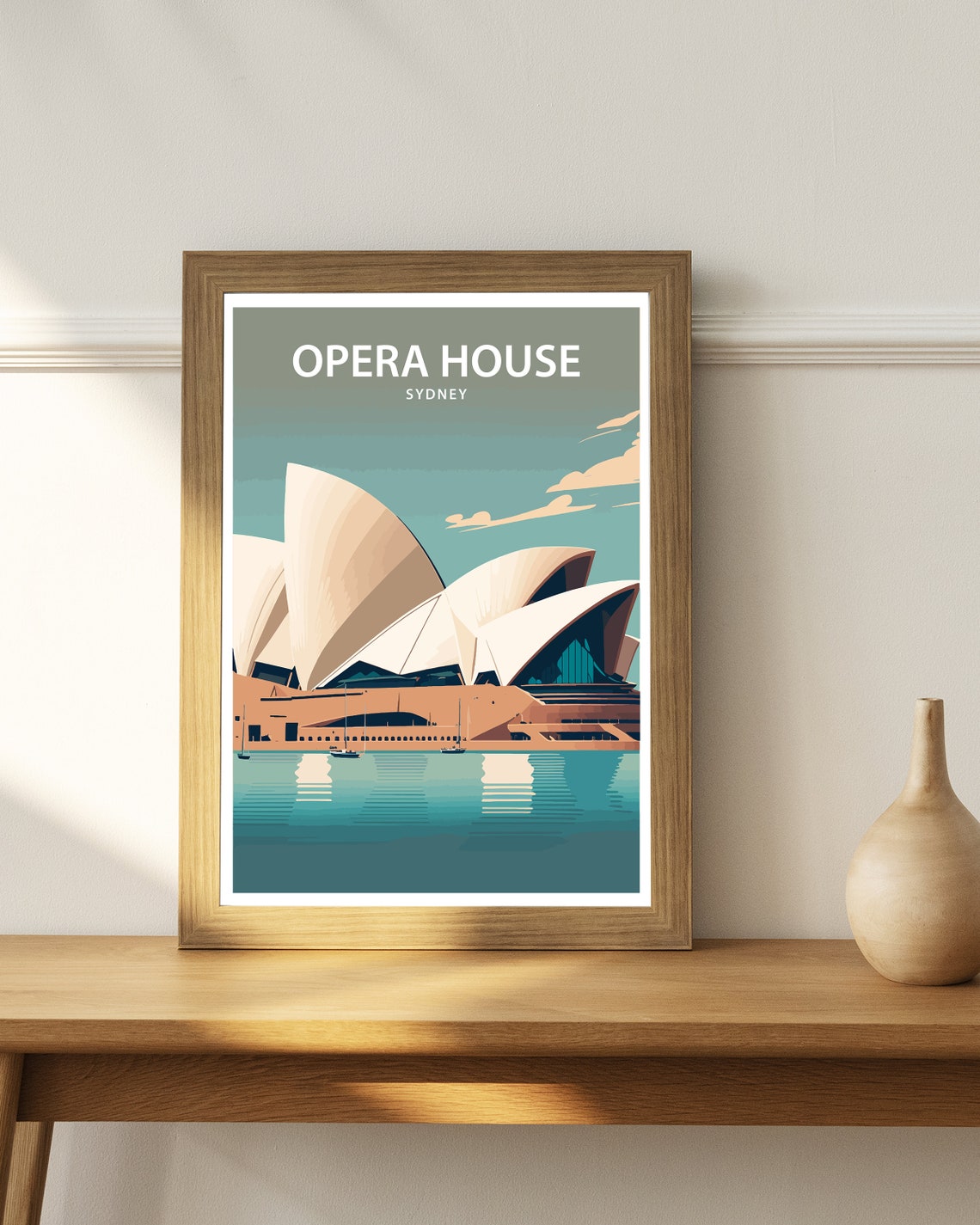 Sydney Opera House Australia Sails Harbour Retro Travel Poster - Image 2