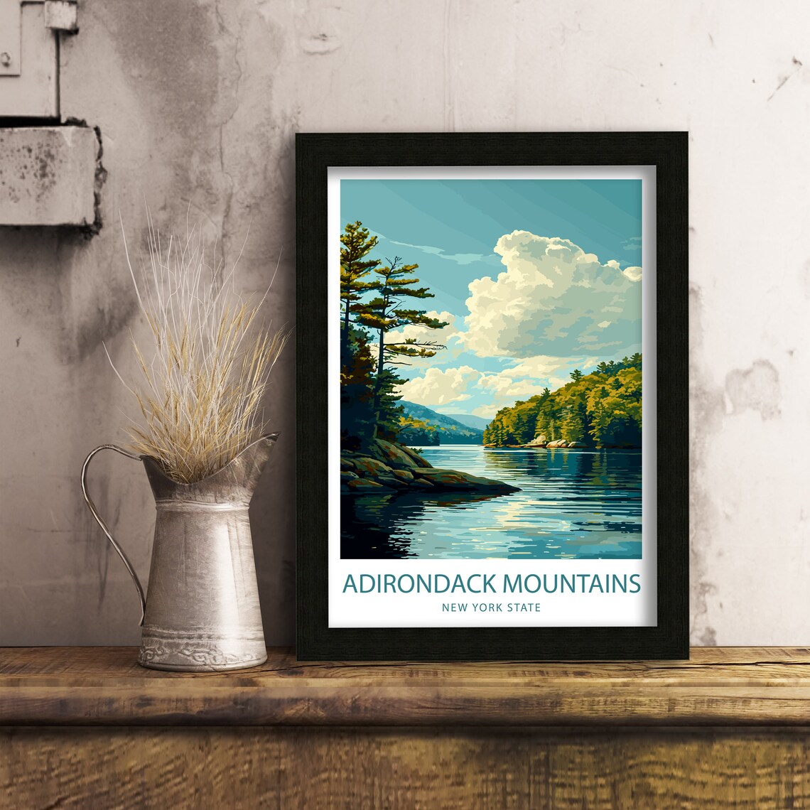 Adirondack Mountains Travel Poster, Mountain Landscape - Image 6