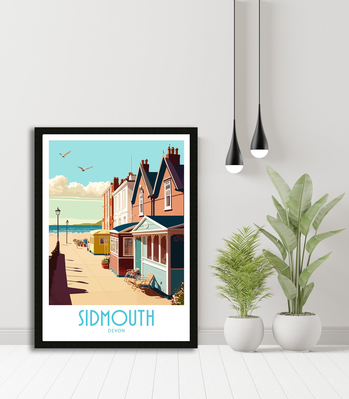 Sidmouth Devon Travel Poster, Place Name Print - Image 5
