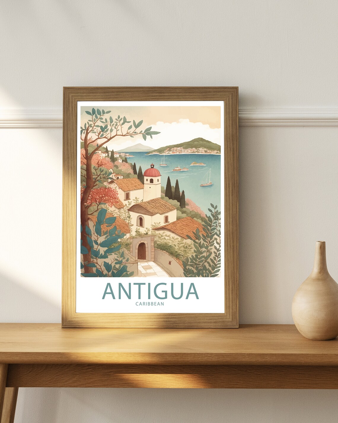 Antigua Caribbean Travel Print Wall Art Antigua Travel Poster Gift For Antigua Caribbean Scenery Wall Art Antigua Gift Wall Art Antigua - Image 4