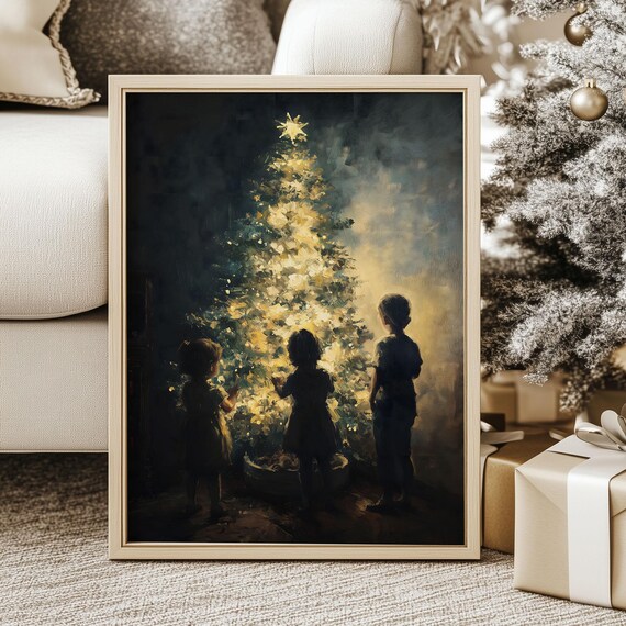 Moody The Night Before Christmas Print Cozy Holiday Season Gallery Home Wall Art Dark Winter Farmhouse Festivity Nursery Artwork