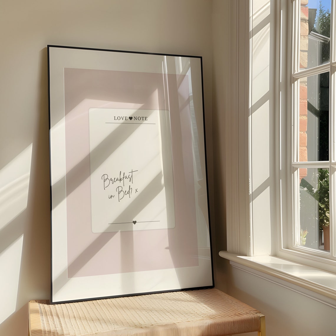 Breakfast In Bed Love Note Romantic Handwritten Script Wall Poster