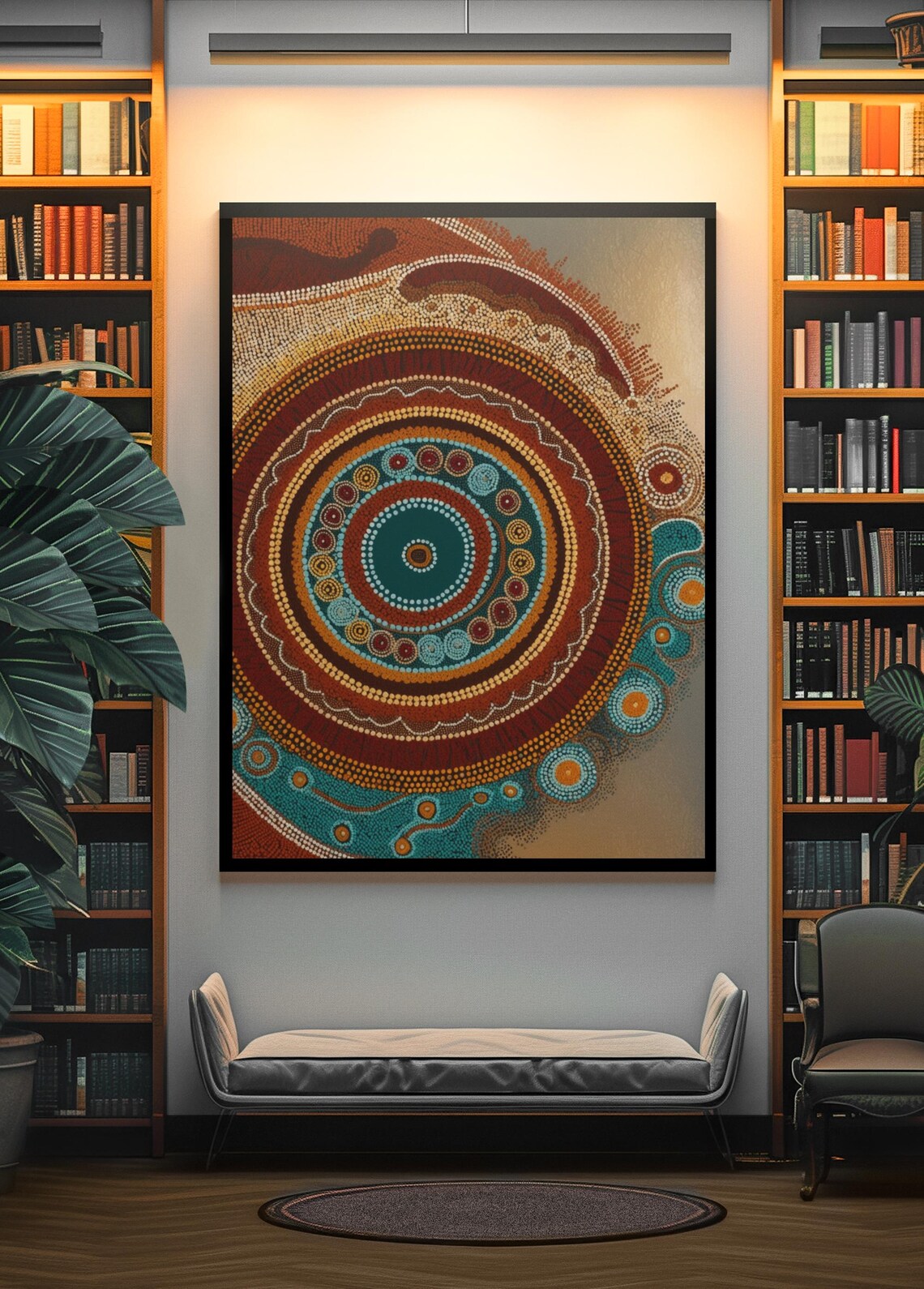 Aboriginal Dot Art Print, Australian Home Office - Image 4