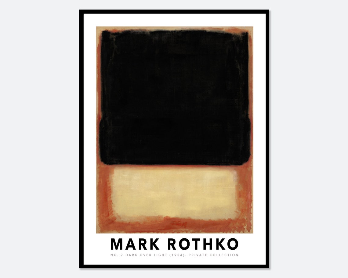 Mark Rothko No 7 Dark Over Light 1954 Color Field Art Poster