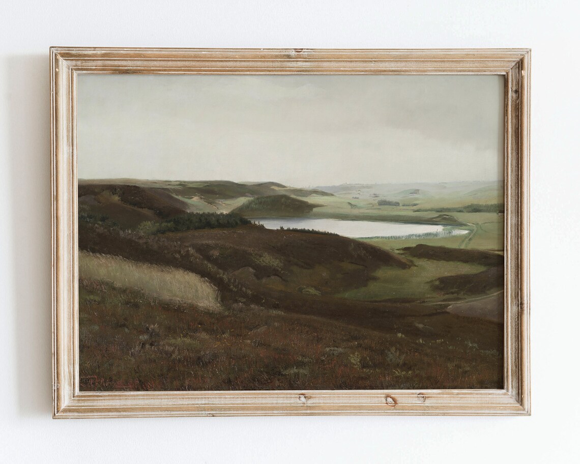 Rustic European Country Lake Field Art Print