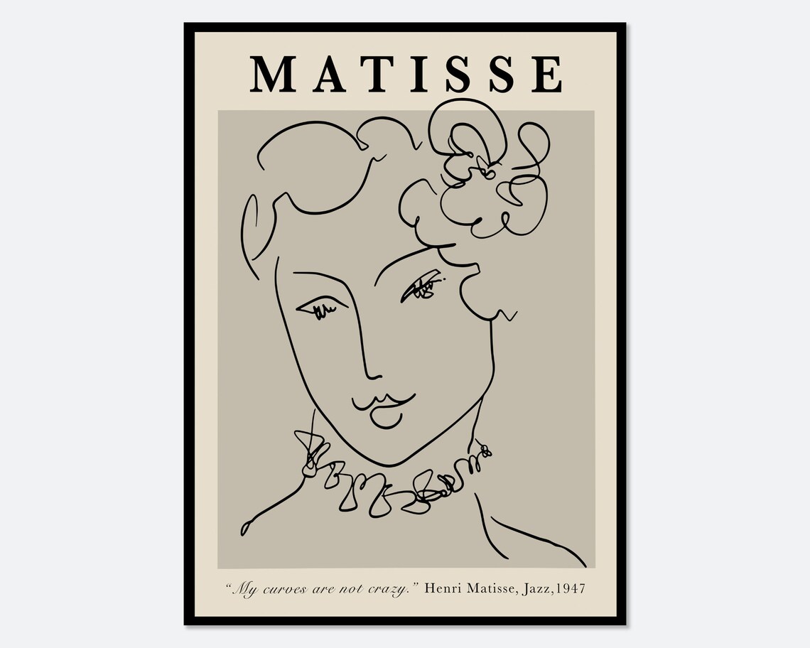 Matisse Woman Line Art Vintage Art Print