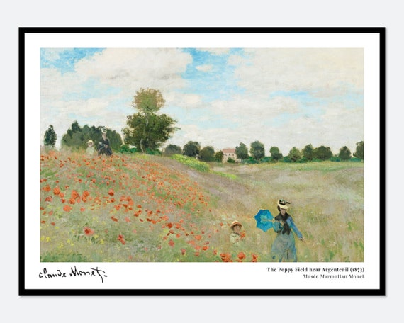 Monet The Poppy Field Near Argenteuil Vintage Poster