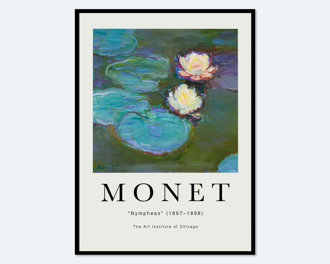 Claude Monet Nympheas Water Lilies 1897 Chicago Exhibition Poster