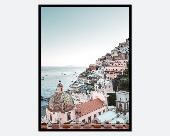 Amalfi Coast Line of Mediterranean Sea Art Print