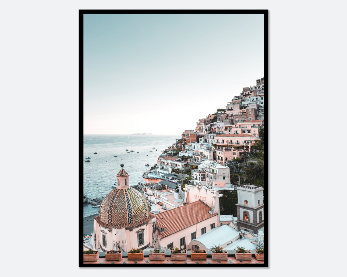 Amalfi Coast Line of Mediterranean Sea Art Print